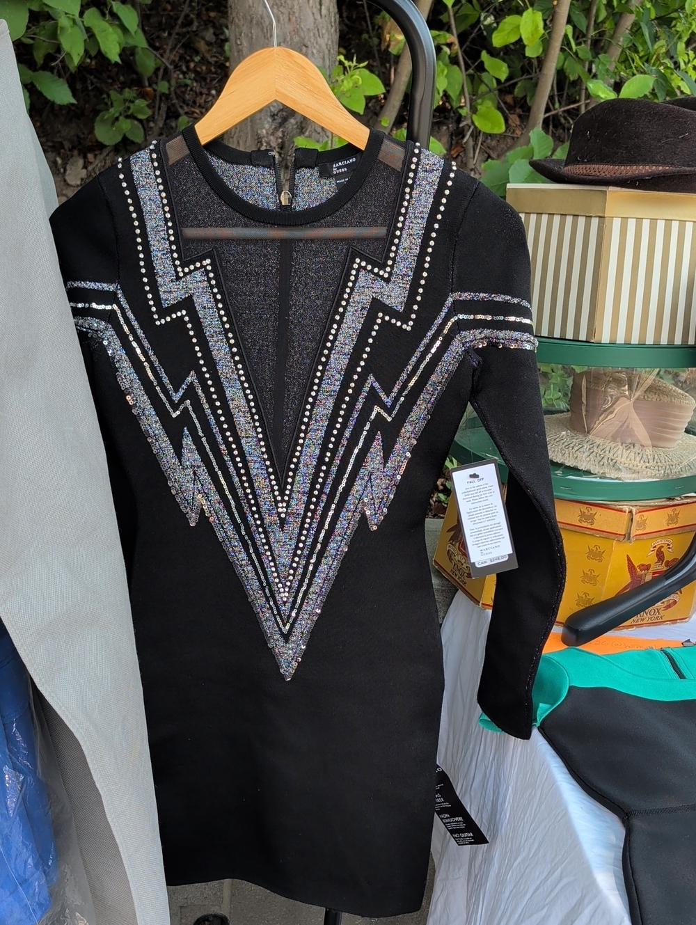 Guess by Marciano Black Long-Sleeve Embellished Mini Dress - Picture 2 of 11